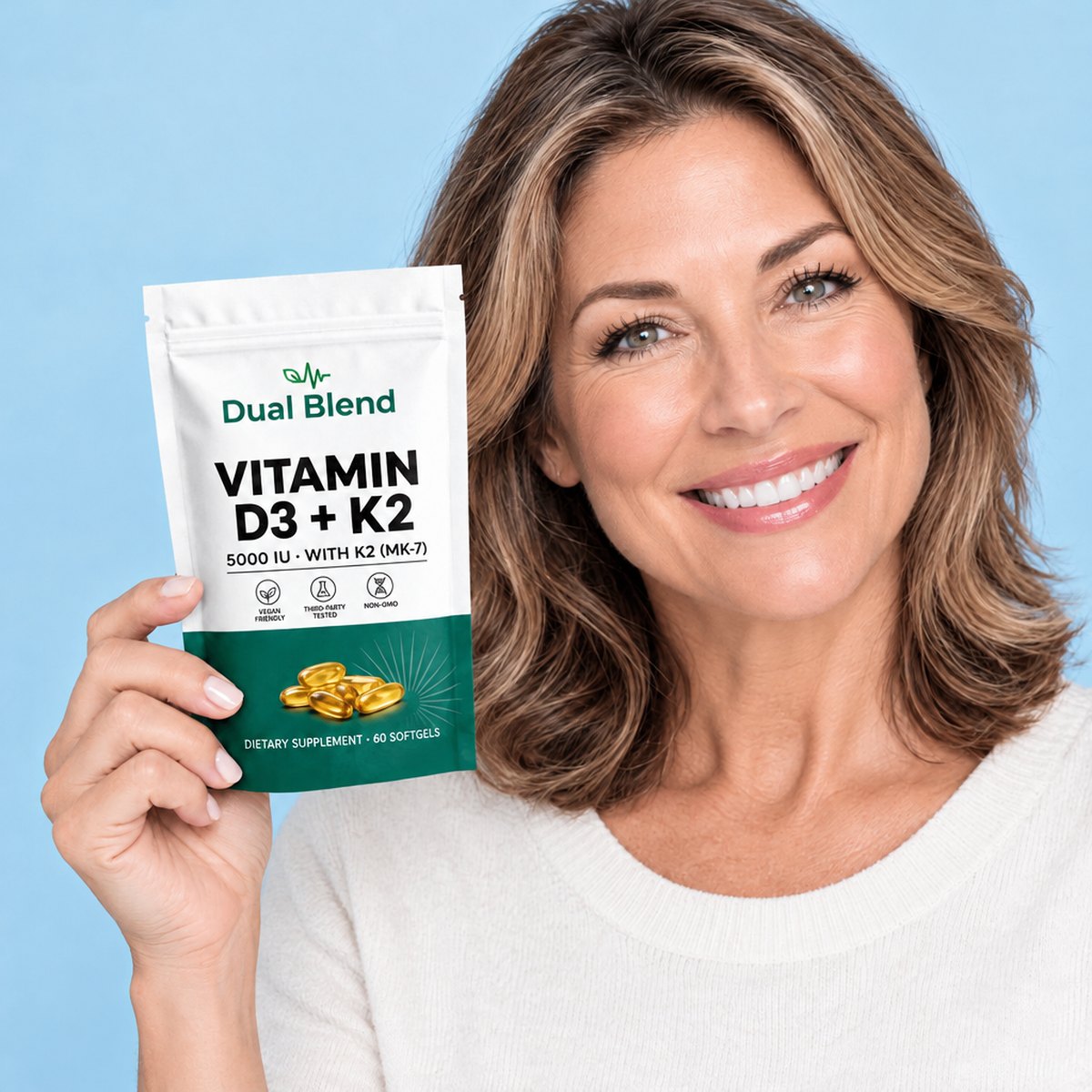Holding Vitamin D3 + K2